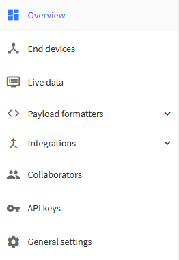 Sandbox overview menu