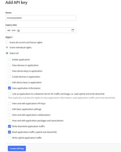TTN API key