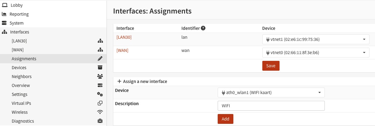 OPNsense WIFI interface assigning
