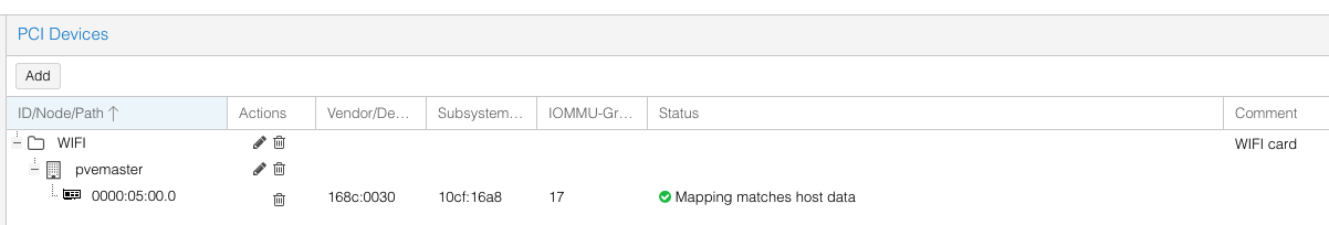 Mapped WIFI card