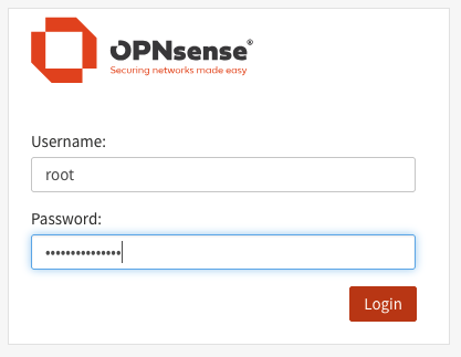 OPNsense login