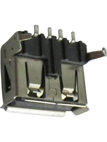 Connfly USB A horizontal mounted socket, solder version, type DS1095-BNM0